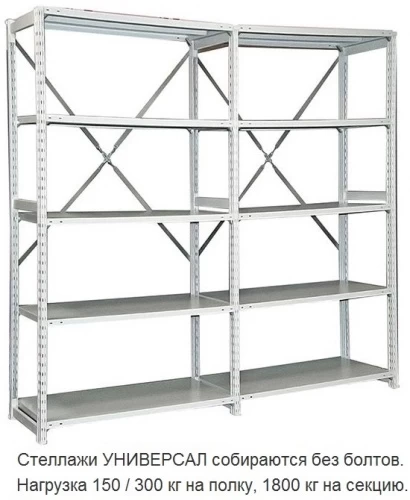 Стеллаж металлический ТСУ 2.15.3 (3000х1560х400) 5